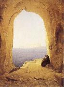 Karl Blechen Monks at the Gulf of Naples painting